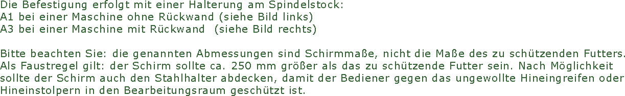 Die Befestigung erfolgt mit einer