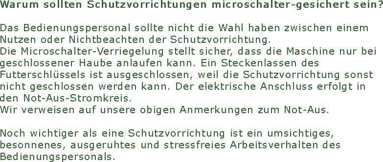 Warum sollten Schutzvorrichtungen microschalter-gesichert sein?